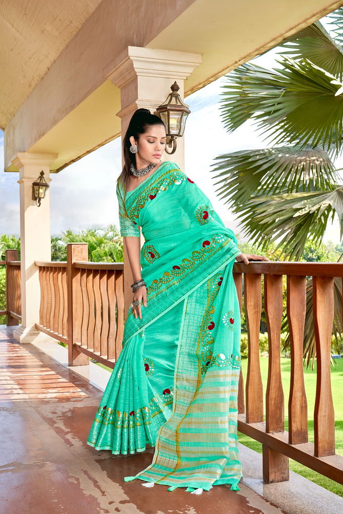 Rajyog Andaz  Latest Fancy Festive Wear Designer Rich Look Exclusive Linen Silk Saree Collection